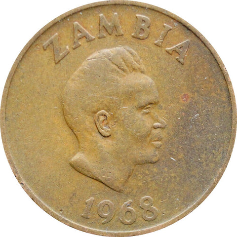 1968 2 Ngwee Zambia Coin President Kenneth Kaunda