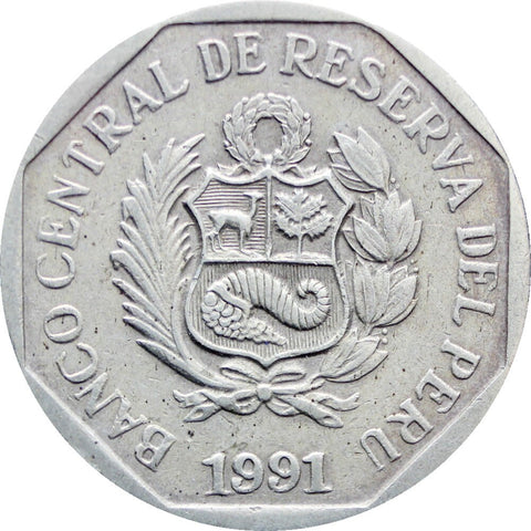 1991 50 Centimos Peru Coin