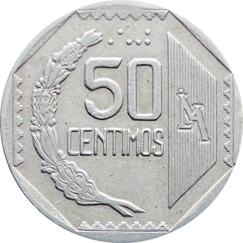 1991 50 Centimos Peru Coin