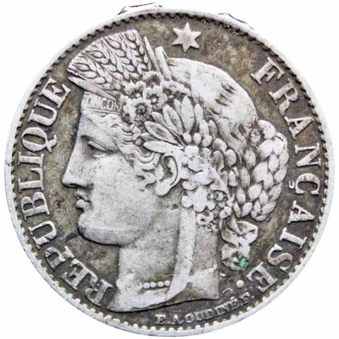 1882 A 50 Centimes France Coin Silver