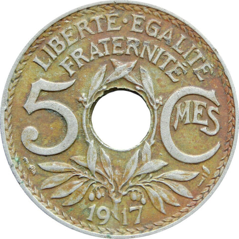 1917 5 Centimes Coin France