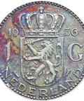 Silver Coin 1956 One Gulden Netherlands Juliana Coins Europe Old Money Numismatic Collectible