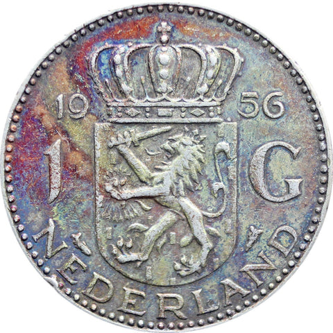 Silver Coin 1956 One Gulden Netherlands Juliana Coins Europe Old Money Numismatic Collectible