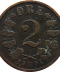 1907 2 Øre Norway Haakon VII Coin