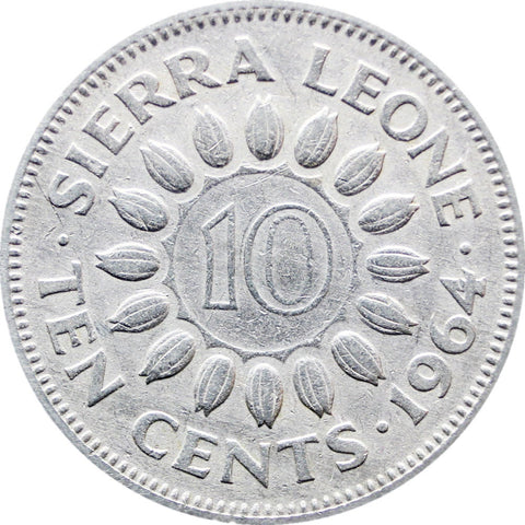 1964 Sierra Leone 10 Cents Coin