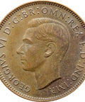 1943 1 Farthing George VI with IND IMP British Coin