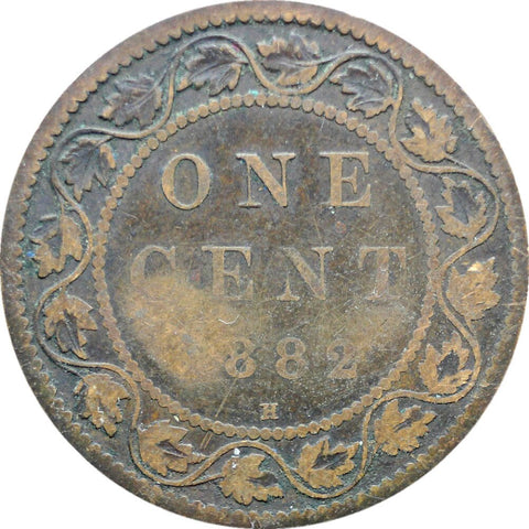 1882 One Cent Canada Queen Victoria Coin Bronze