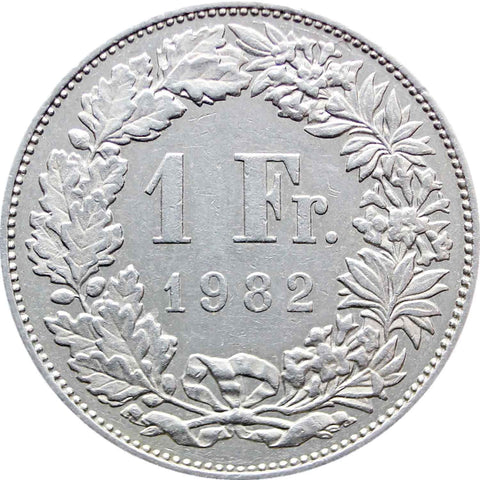 1982 One Franc Switzerland Coin