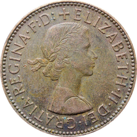 1962 Half Penny Elizabeth II Coin 1st portrait