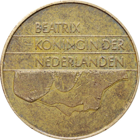 1990 5 Gulden Netherlands Coin Beatrix