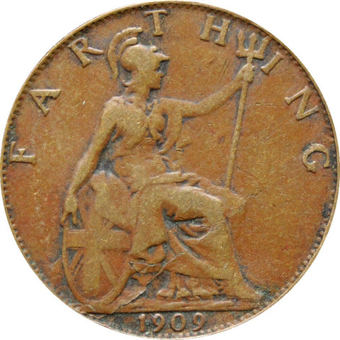 1909 1 Farthing Edward VII British Coin