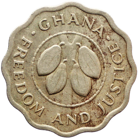 1967 2 and Half Pesewas Ghana Coin Africa Coins Cacao Fruits