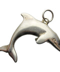 Vintage Dolphin Pendant Sterling Silver