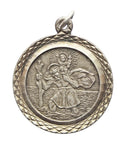 St Christopher Silver Religion Pendant Medallion Vintage