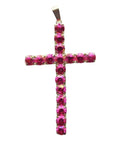 Large Vintage Cross Pink Pendant Religion