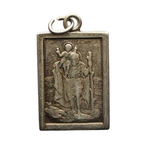 Vintage Silver Religion St Christopher Pendant