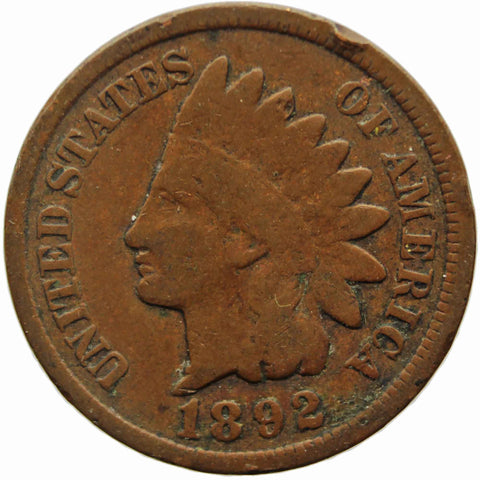 1892 Indian Head United States One Cent Coin