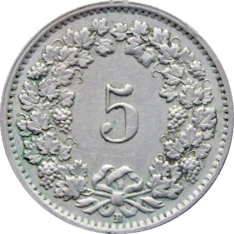 1955 Switzerland 5 Rappen Coin