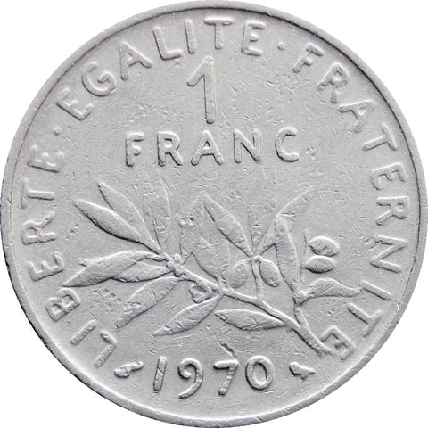 1970 One Franc France Coin