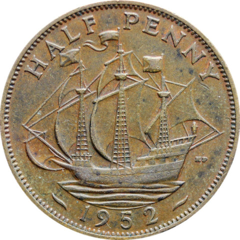 1952 Half Penny George VI Coin