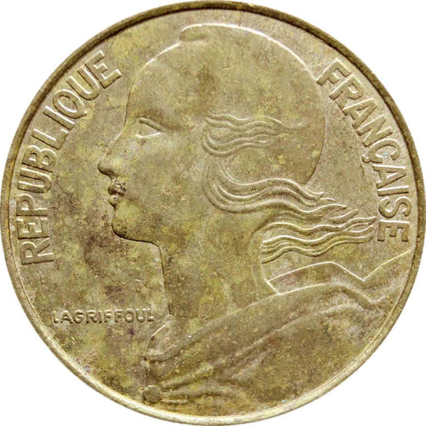 1997 20 Centimes France Coin Marianne Bee Mark