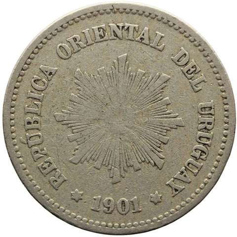 1901 5 Centesimos Uruguay Coin