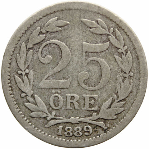 1899 EB 25 Öre Sweden Coin Silver Oscar II