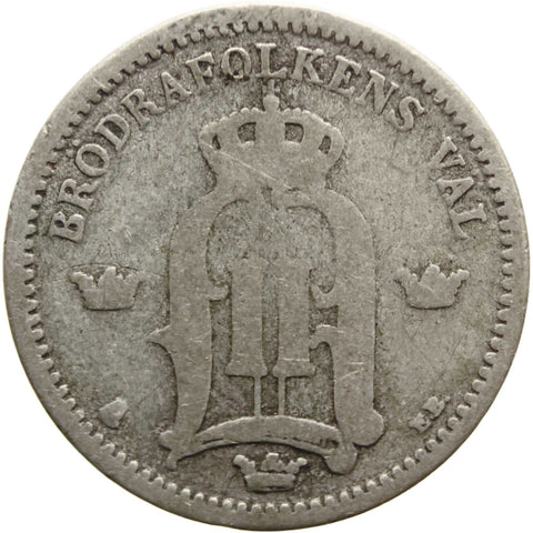 1899 EB 25 Öre Sweden Coin Silver Oscar II