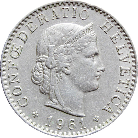 1961 20 Rappen Switzerland Coin