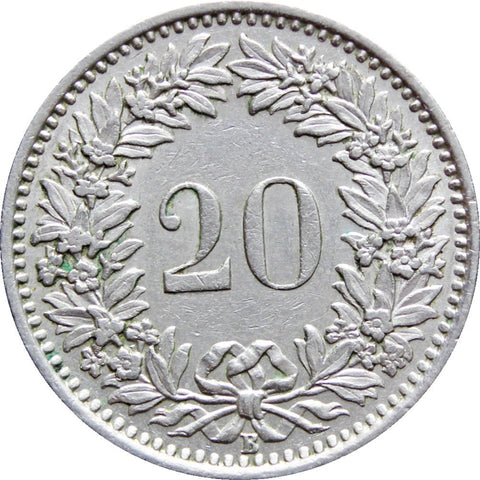 1961 20 Rappen Switzerland Coin