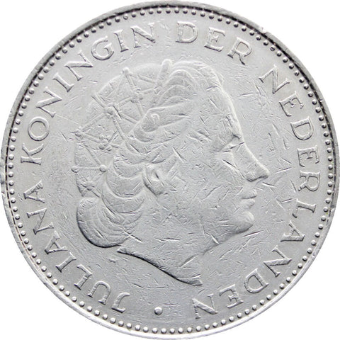 1970 2 1/2 Gulden Netherlands Juliana Coin