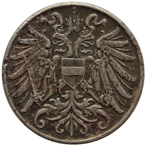 1917 2 Heller Austria Coin Karl I