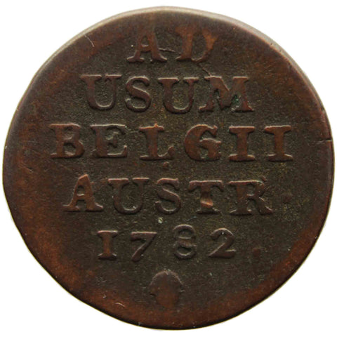 1782 1 Liard - 1 Oord Austrian Netherlands Joseph II Coin Brussels Mint