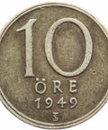 1949 10 Öre Sweden Gustaf V Coin