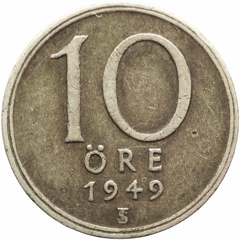 1949 10 Öre Sweden Gustaf V Coin
