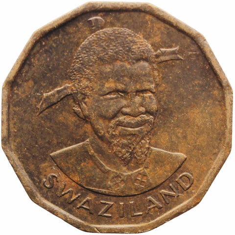 1975 One Cents Swaziland King Sobhuza II Coin