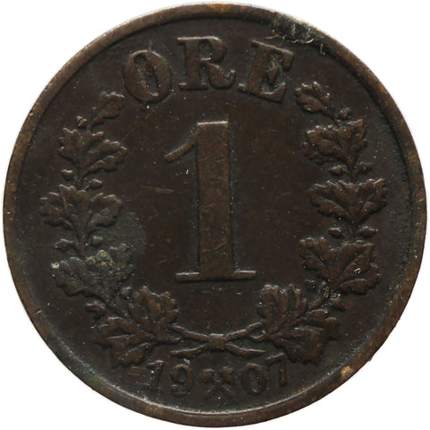 1907 1 Øre Norway Coin Haakon VII