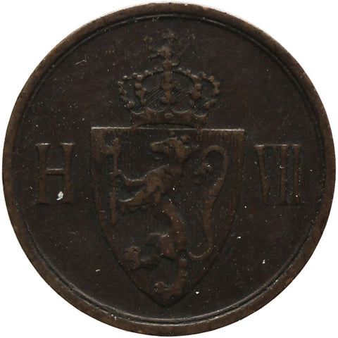 1907 1 Øre Norway Coin Haakon VII