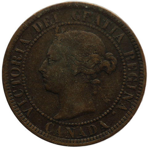 1884 One Cent Canada Queen Victoria Coin