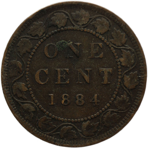 1884 One Cent Canada Queen Victoria Coin