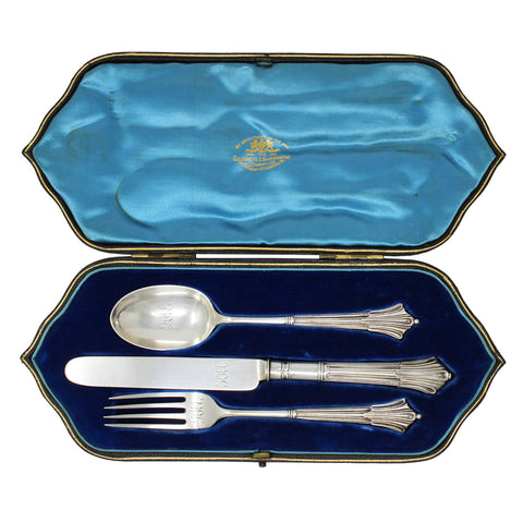 1901 Antique Victorian Era Sterling Silver Cutlery Set Silversmith Goldsmiths & Silversmiths Co Ltd London Hallmarks