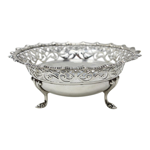 1910 Antique Edwardian Era Sterling Silver Pierced Bowl Silversmiths James Dixon & Sons Ltd Sheffield Hallmarks