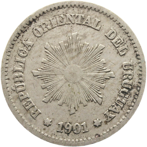 1901 5 Centesimos Uruguay Coin