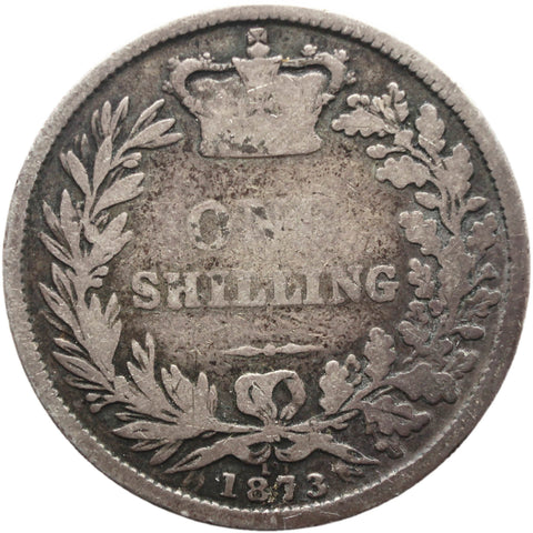 1873 Shilling Victoria Queen Great Britain Silver British Coin