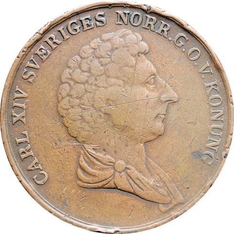 1843 2 Skilling Banco Sweden Carl XIV Johan Coin