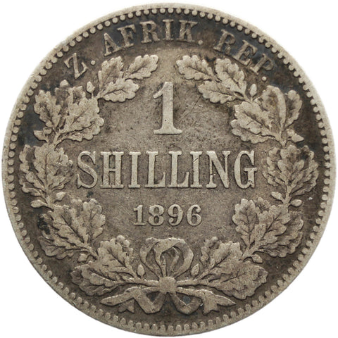 1896 Shilling South Africa Paul Kruger ZAR Silver Coin