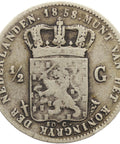 1858 Half Gulden Netherlands Silver Coin William III