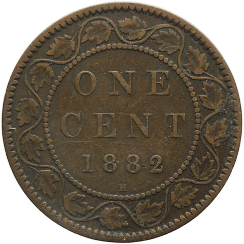 1882 One Cent Canada Queen Victoria Coin Bronze