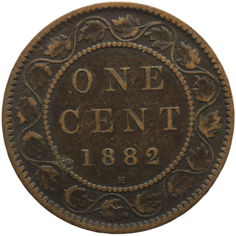 1882 One Cent Canada Queen Victoria Coin Bronze