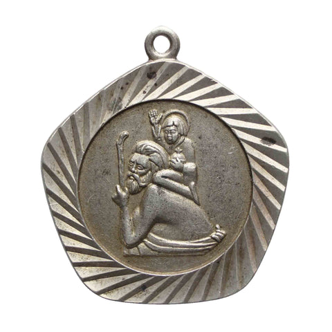 Vintage St Christopher Pendant Sterling Silver